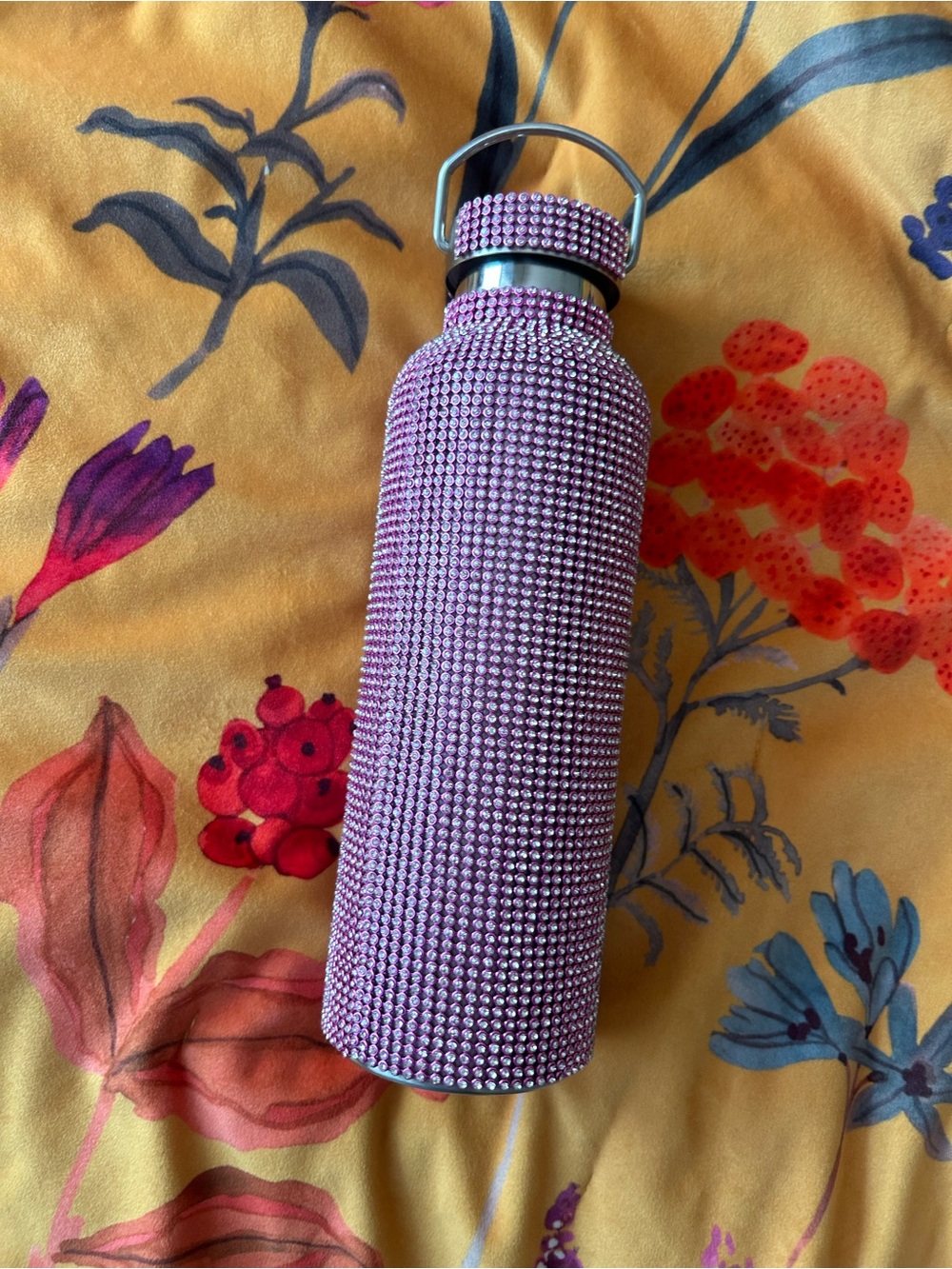 Pink Rhinestone Bling Water Bottle
